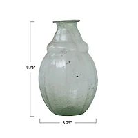 Hello Honey® 9.75" Clear & Light Green Round Serene Glass Vase