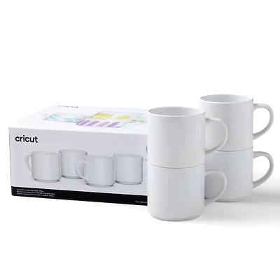 Cricut® 10oz. White Stackable Ceramic Mug Blanks, 4ct.