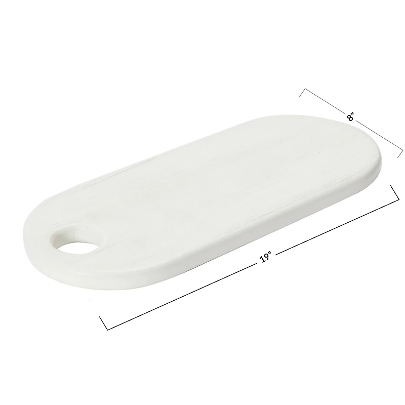 Hello Honey® 19" Textured White Acacia Wood Cheese/Serving Board