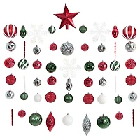 100ct. Holiday Deluxe Shatterproof Christmas Tree Ornament Box Set