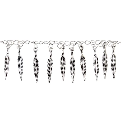 Silver Plated Feather Charms, 25mm by Bead Landing™