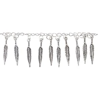 Silver Plated Feather Charms, 25mm by Bead Landing™