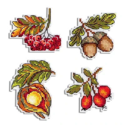 MP Studia Autumn Gifts Magnets Plastic Canvas Counted Cross Stitch Kit