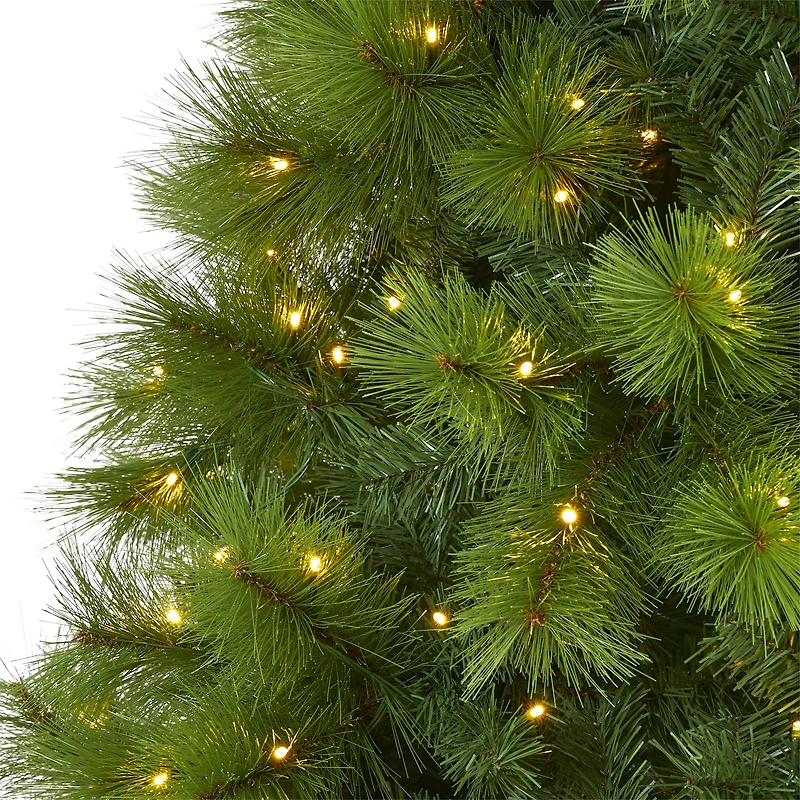 8ft. Pre-lit Green Scotch Pine Artificial Christmas Tree with Clear LED Lights