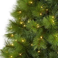 8ft. Pre-lit Green Scotch Pine Artificial Christmas Tree with Clear LED Lights