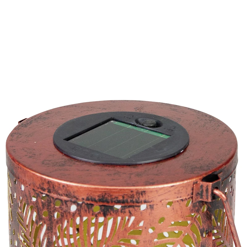 8" Bronze Foliage Outdoor Solar Lantern with Handle