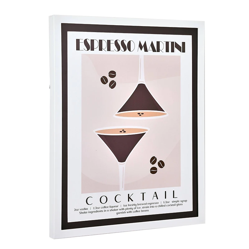 American Art Decor Tipsy Framed Espresso Martini Cocktail Poster - 16" x 20" x .75"