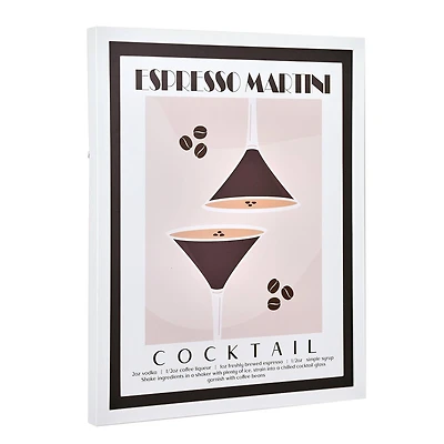 American Art Decor Tipsy Framed Espresso Martini Cocktail Poster - 16" x 20" x .75"