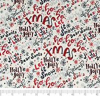 SINGER Santa's Words Print Ringspun Cotton Fabric