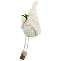 10.5" Plush Sitting Gnome with Dangling Legs Spring Figurine