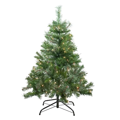 4ft. Pre-Lit Mixed Cashmere Pine Medium Artificial Christmas Tree, Clear Lights