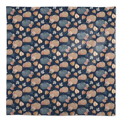 58" Sweet Harvest Pattern Blue Tablecloth