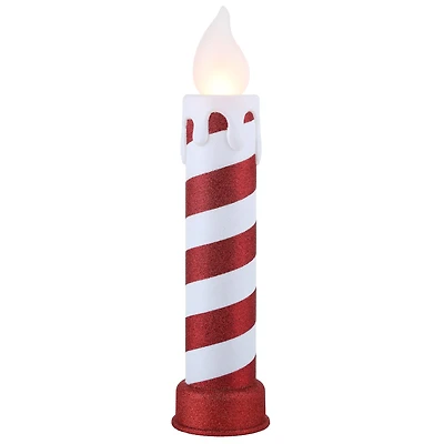 24" Red & White Blow Mold Stripe Candle