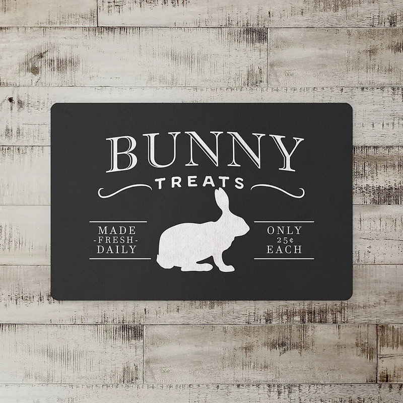 Bunny Treats On Charcoal 27" x 18" Floor Mat