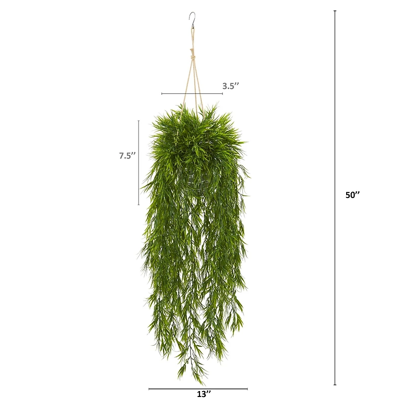 4ft. Mini Bamboo Plant in Metal Hanging Planter