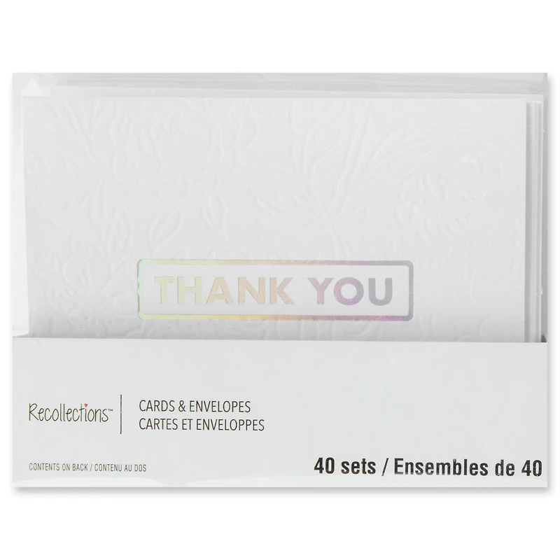 Embossed Thank You Cards & Envelopes by Recollections™, 5.5" x 4.2"