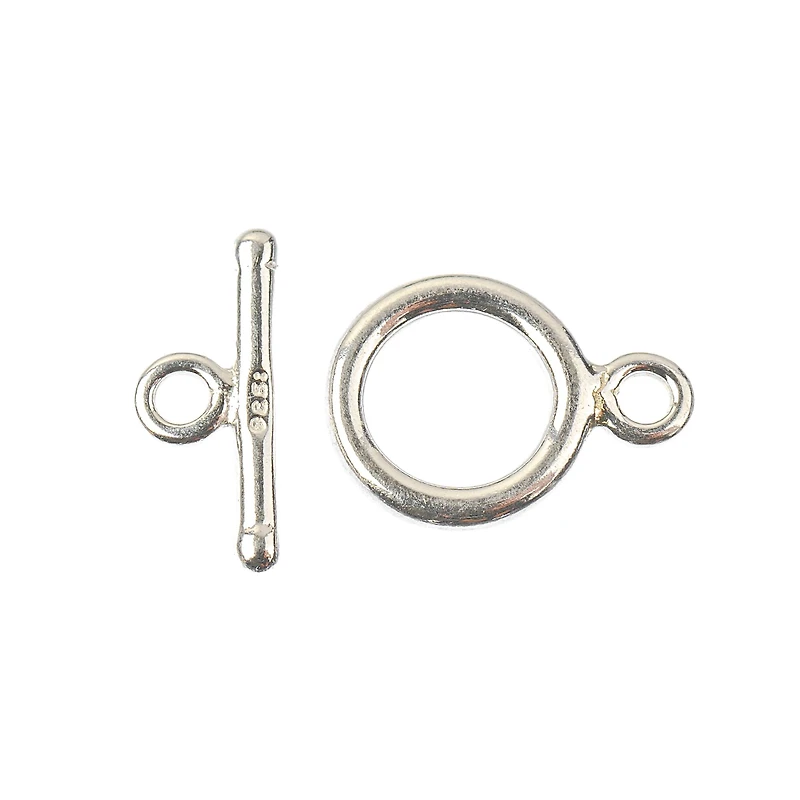 6 Packs: 2 ct. (12 total) 13mm Sterling Silver Round Toggle Clasps by Bead Landing™