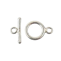 6 Packs: 2 ct. (12 total) 13mm Sterling Silver Round Toggle Clasps by Bead Landing™