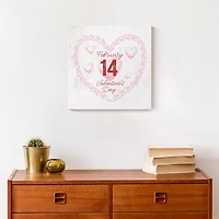 Valentines Day Calendar Wreath Canvas Wall Art