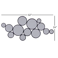 52" Black Contemporary Metal Wall Mirror Cluster