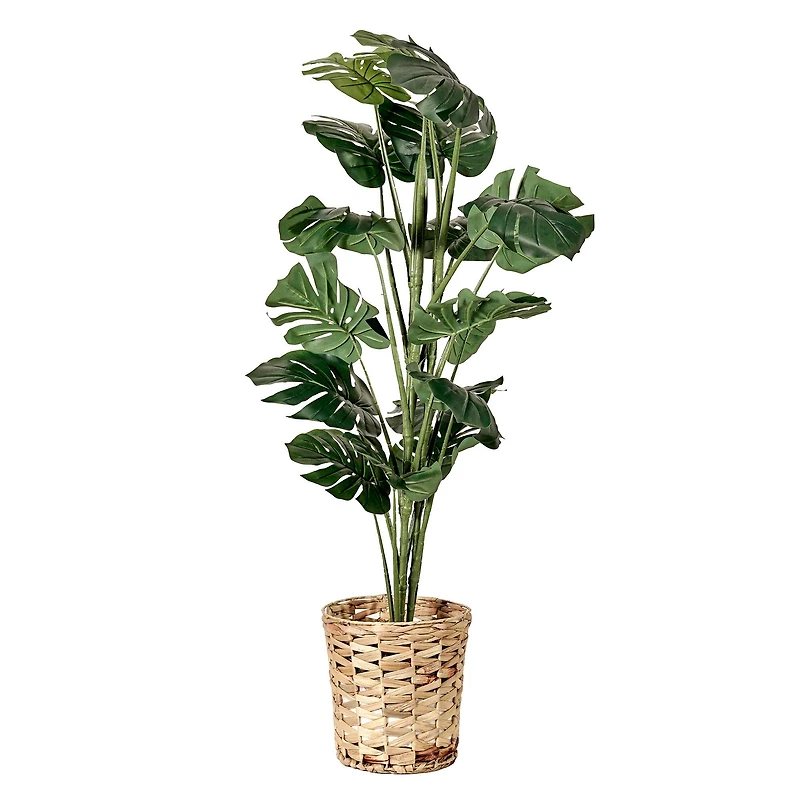 American Art Decor 4ft. Monstera Tree in Woven Basket