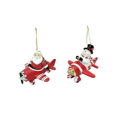 Assorted 4.75" Holiday Character in Plane Ornament by Ashland®, 1pc.