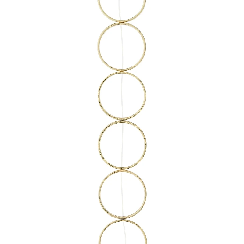 12 Pack:  Gold Large Metal Loop Beads, 22mm by Bead Landing™
