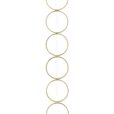 12 Pack:  Gold Large Metal Loop Beads, 22mm by Bead Landing™