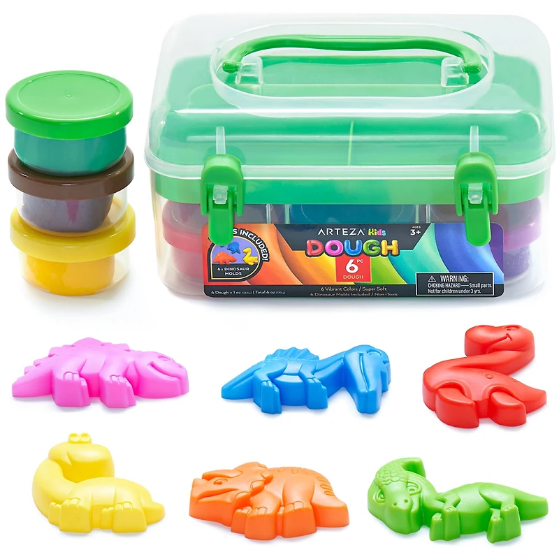 Arteza® Kids Dinosaurs Dough Kit, 12 pcs