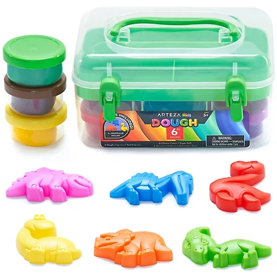 Arteza® Kids Dinosaurs Dough Kit, 12 pcs