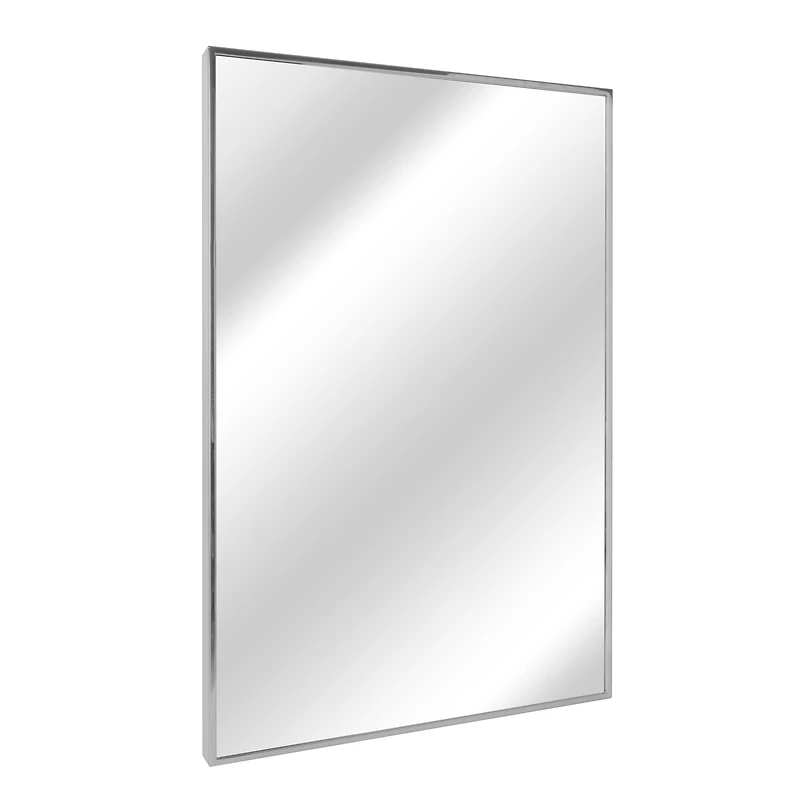 Head West® Glossy Chrome Float Rectangular Wall Mirror