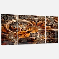 Designart - Dark Orange Fractal Flower