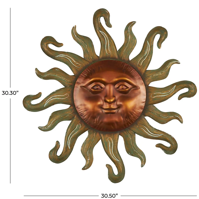Copper Metal Sun Wall Decoration