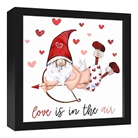 Gnome Cupid 13.73" x 13.73" Black Framed Canvas