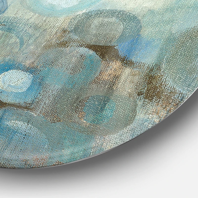 Designart - Blue and Bronze Dots on Glass II