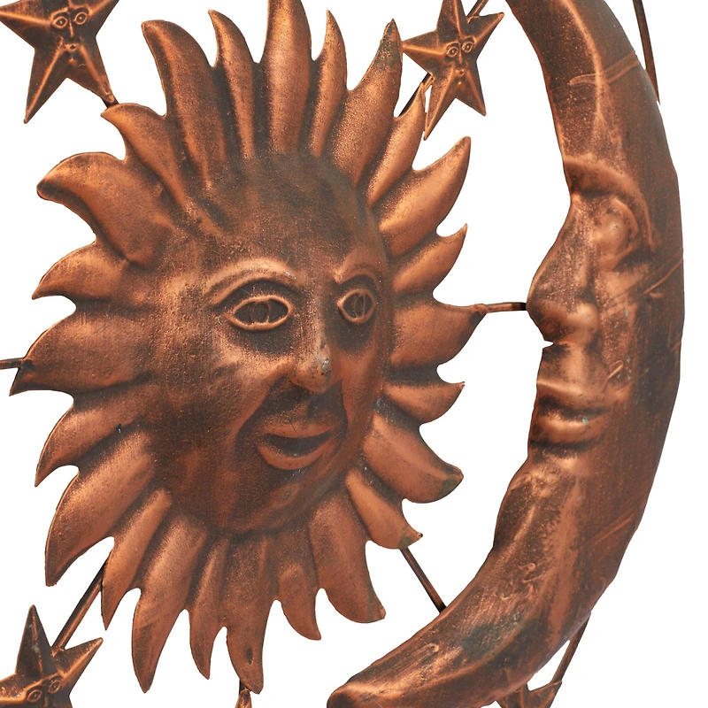 Brown Sun & Moon Rustic Metal Wall Decor