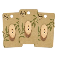Dritz® 50mm Light Brown Sustainable Wood Grain Oval Button, 3ct.