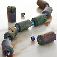 Druzy Agate Tube Beads, 14mm by Bead Landing™