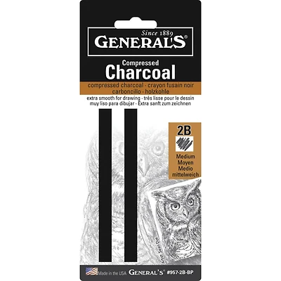 General's® 2B Compressed Charcoal Set, 2ct.