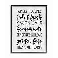 Stupell Industries Family Recipes Typography Black Framed Wall Art
