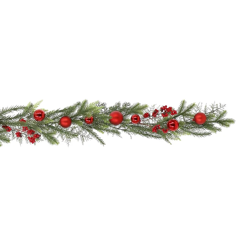6ft. Pre-Lit Red Ornament & Berry Garland by Ashland®