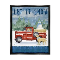 Stupell Industries Let It Snow Winter Dogs Framed Floater Canvas Wall Art