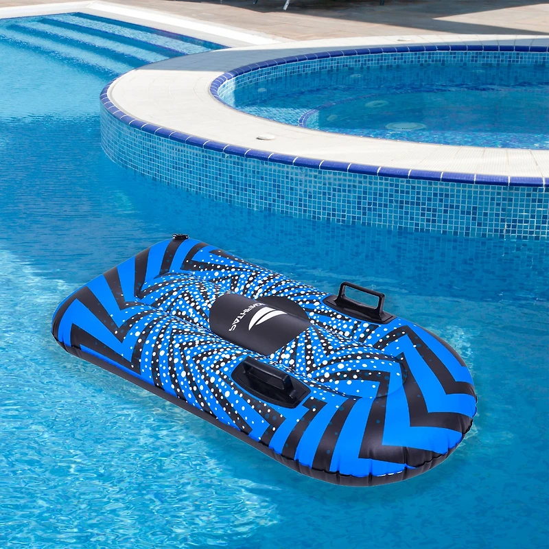 Pool Central 3.2ft. Inflatable Long Black & Blue Ride-On Pool Float & Snow Tube