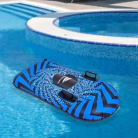 Pool Central 3.2ft. Inflatable Long Black & Blue Ride-On Pool Float & Snow Tube