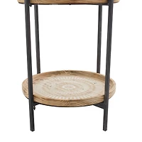 Brown Wood Traditional Shelving Unit 64" x 17" x 17"