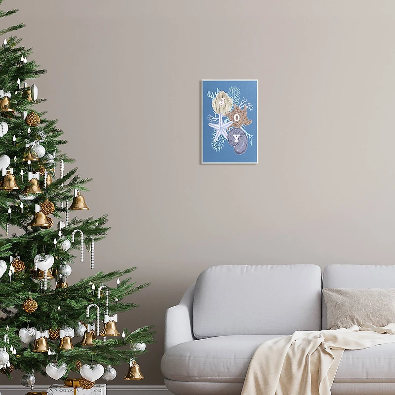 Stupell Industries Joy Nautical Holiday Seashells Wall Plaque Art