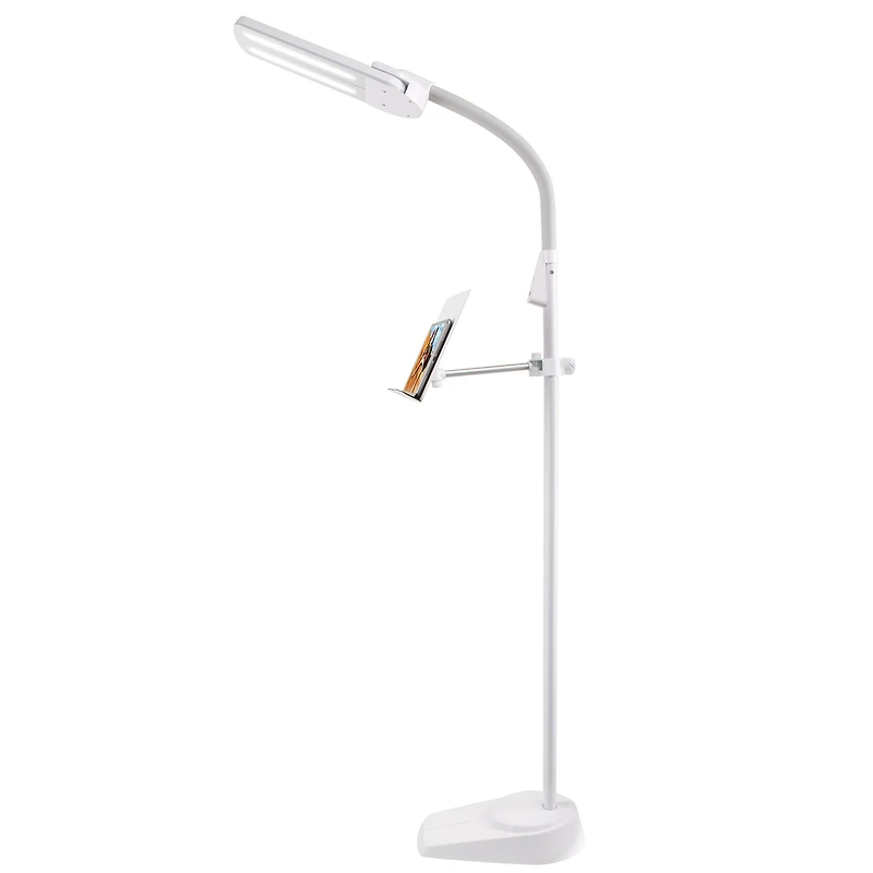 OttLite Dual Shade LED Floor Lamp with USB Charging Station