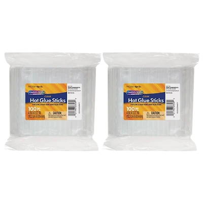 Creativity Street® Clear Hot Glue Sticks Classroom Pack, 2 Packs of 100