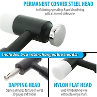 The Beadsmith® Whammer® Interchangeable Nylon Head & Dapping Head Hammer