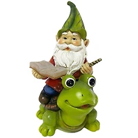 Santa's Workshop 9" Solar Powered Gnome on Frog